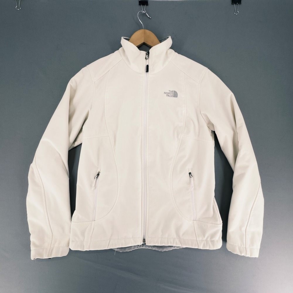 The North Face Womens Apex Bionic Softshell Jacket Cream White Full Zip Small